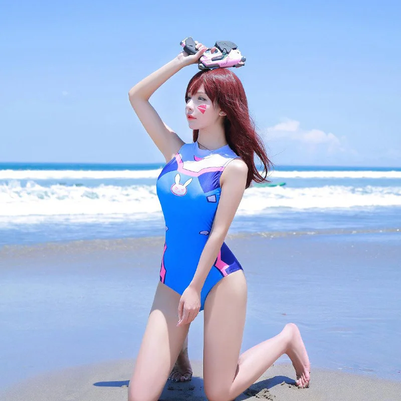 Japanese School Uniform Inspired One-Piece Swimsuit Women's Style Belly Covering Slimming Effect Anime Photography Props