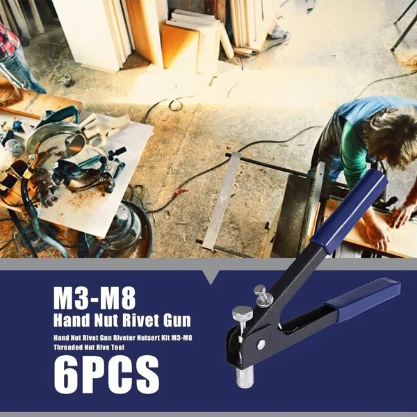 150PCS Rivet Dadi Pinza Mandrino Kit M3/M4/M5/M6/M8 Dado Rivetto Mandrini Strumento di Riparazione Pistola a Teste Piatta Vite Pop Dado Rivetto Pinza Set