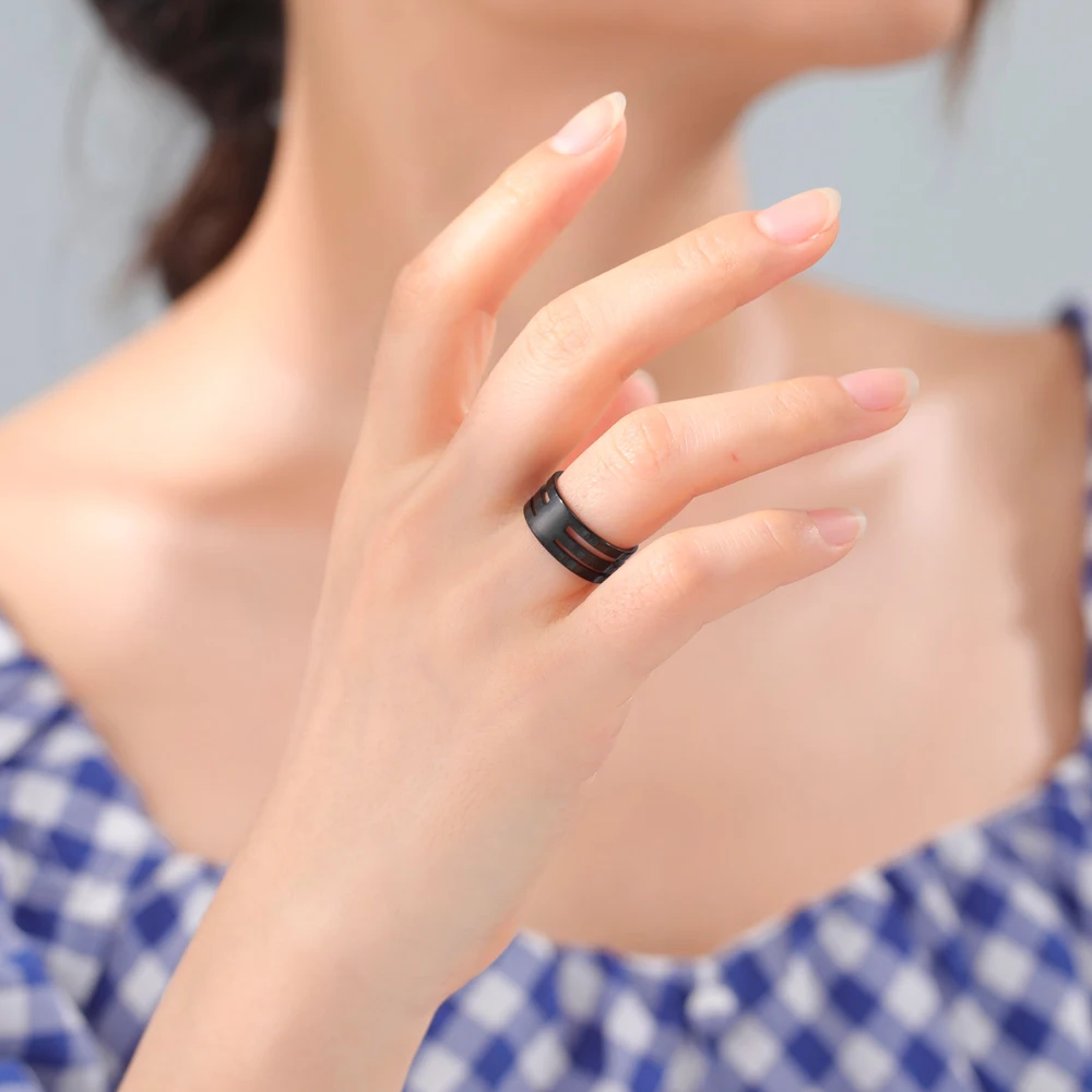 COOLTIME Einfache Mode Ring Edelstahl Casual Paar Ringe Hochzeit Schmuck Jahrestag Geschenk Großhandel anillos hombre – Detail 19