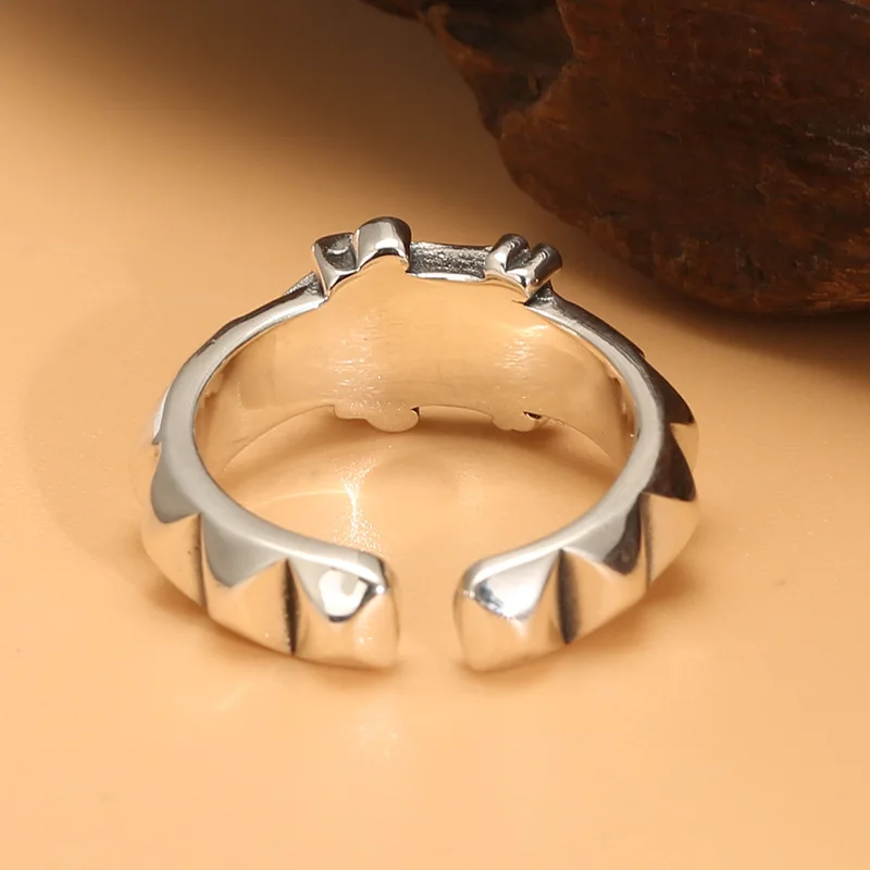 Boucle de bracelet de montre en argent regardé pour hommes et femmes, anneau ouvert, personnalisé, créatif, simple, vintage, boucle de ceinture, rivet, index