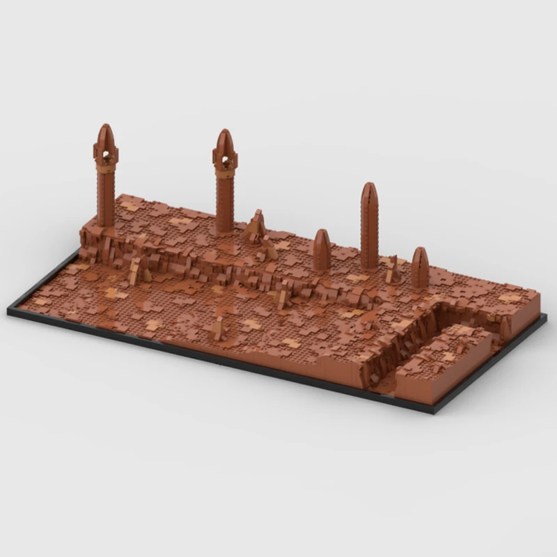 3274PCS War Series Terrain Rock Spires And Red landforms Base MOC Building Block Model Children Education Set Toy Birthday Gift