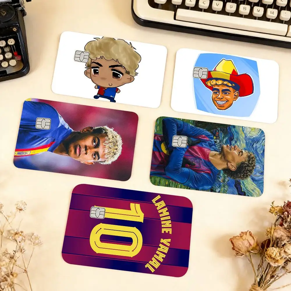 

Football L-Lamine Y-Yamal Waterproof Film Skin Cover Credit Card Stickers Debit Front Bank Bus Pass