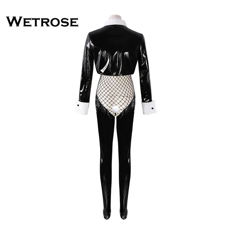 

【Wetrose】 Original Design Leather Reverse PU Bunny Girl Rabbit Suit Cosplay Costume Sexy Lingeries Halloween
