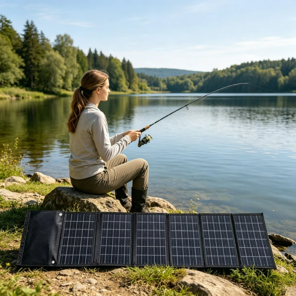 50W 90W Foldable Solar Charger Portable Solar Power Panel With Dual USB DC Output Waterproof ETFE Solar Bank For Camping Hiking