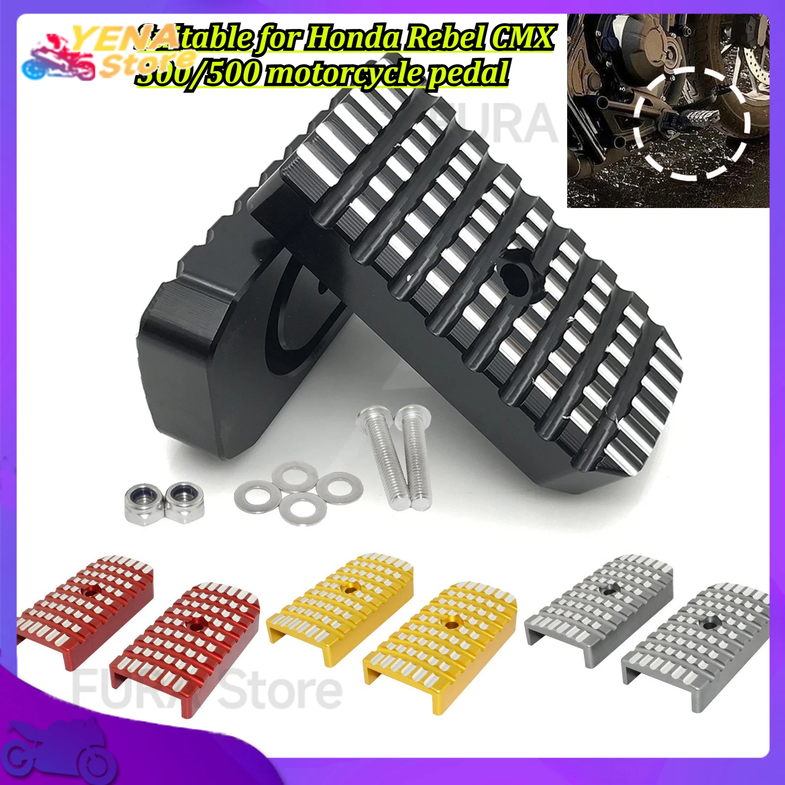 

Suitable for Honda Rebel CMX 300/500 motorcycle pedal rear-mounted spike pedal accessory modification parts