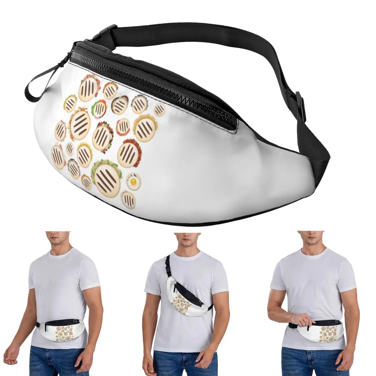 Crossbody Waist Bag Arepas Pattern Venezuela Men Women Fanny Pack Traveling Running Money Phone Pouch