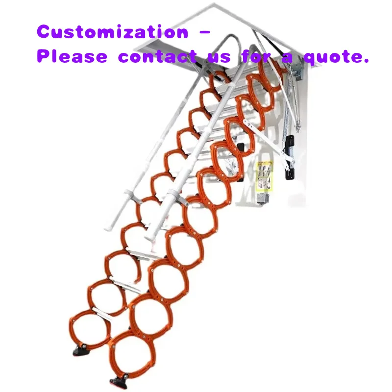 custom.Indoor Loft Ladder Ceiling Mounted Manually Operated Retractable Attic Extending Stairs