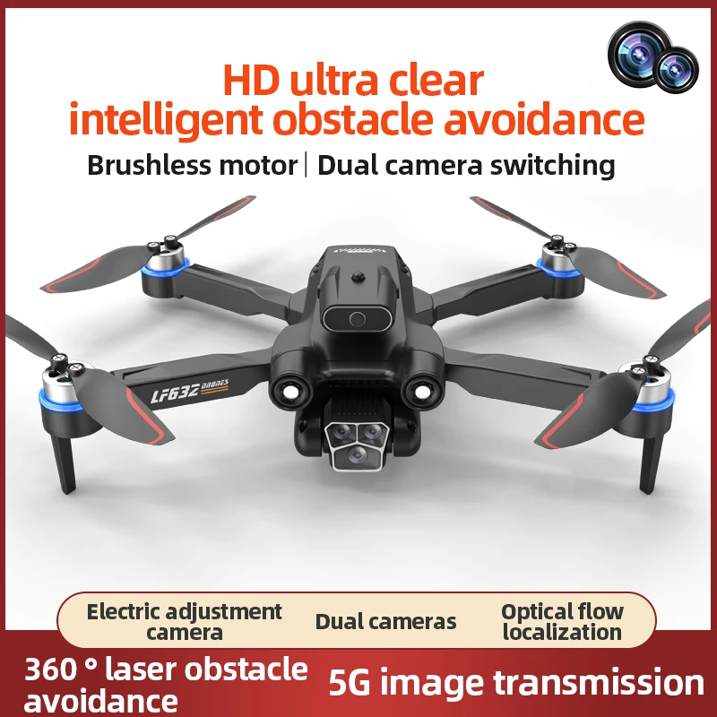 

2025 LF632 Drone Professional 4k Dual Camera HD Drones With Remote Control Obstacle Avoidance Brushless RC Quadcopter Dron Toy