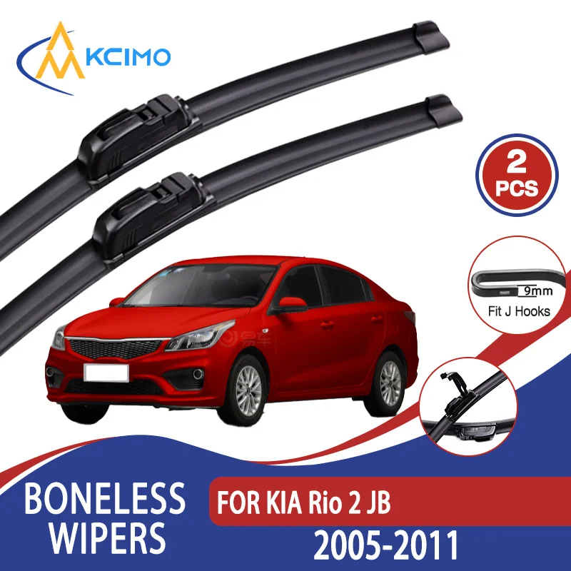 

For KIA Rio 2 JB 2005-2011 Car Wiper U-type Soft Rubber Boneless Wiper HD Quiet Durable Automotive Wiper 22"+16"