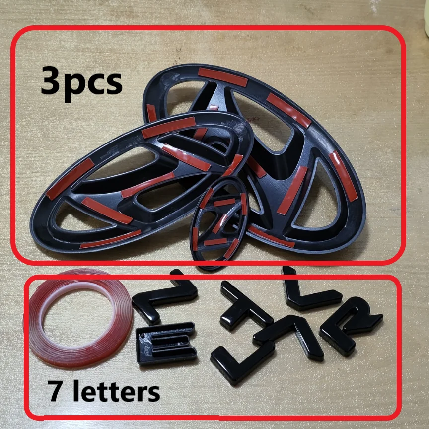 3/7/10PCS for ELANTRA 2016-2024 Car Center Logo Front Emblem Rear Trunk Badge Emblem Cover Shell Steering Wheel Sticker