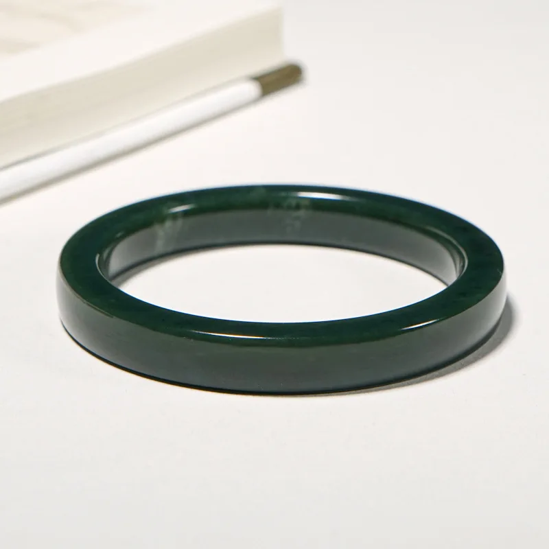 Genuine Natural Hetian Cyan Jade Bangle Bracelet Fashion Charm Jewelry Accessories Gemstone Amulet Gifts for Women Men Luxury