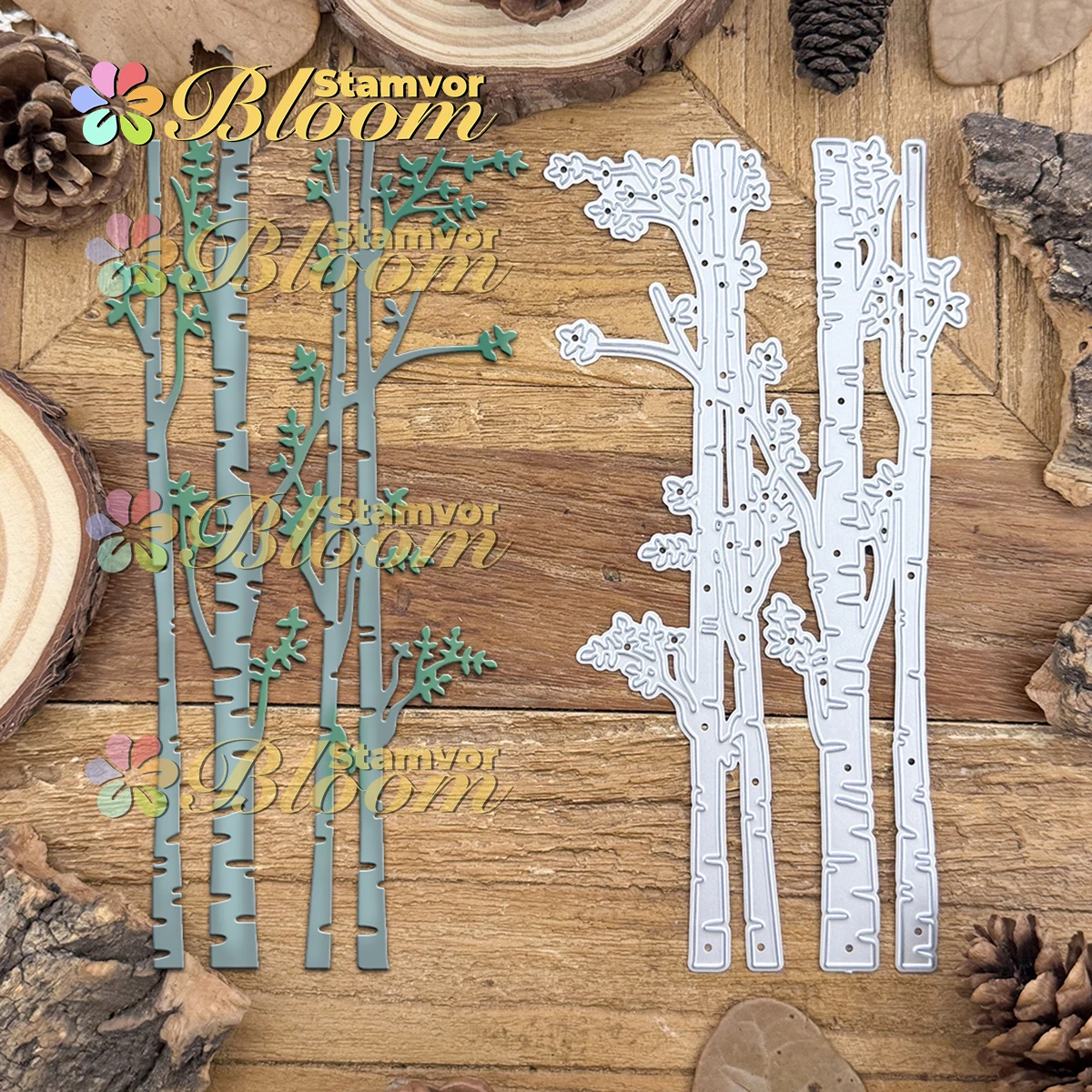 Original Lovely Briches Trees Winter Forest Metall-Stanzformen für Scrapbooking, dekorative Prägung