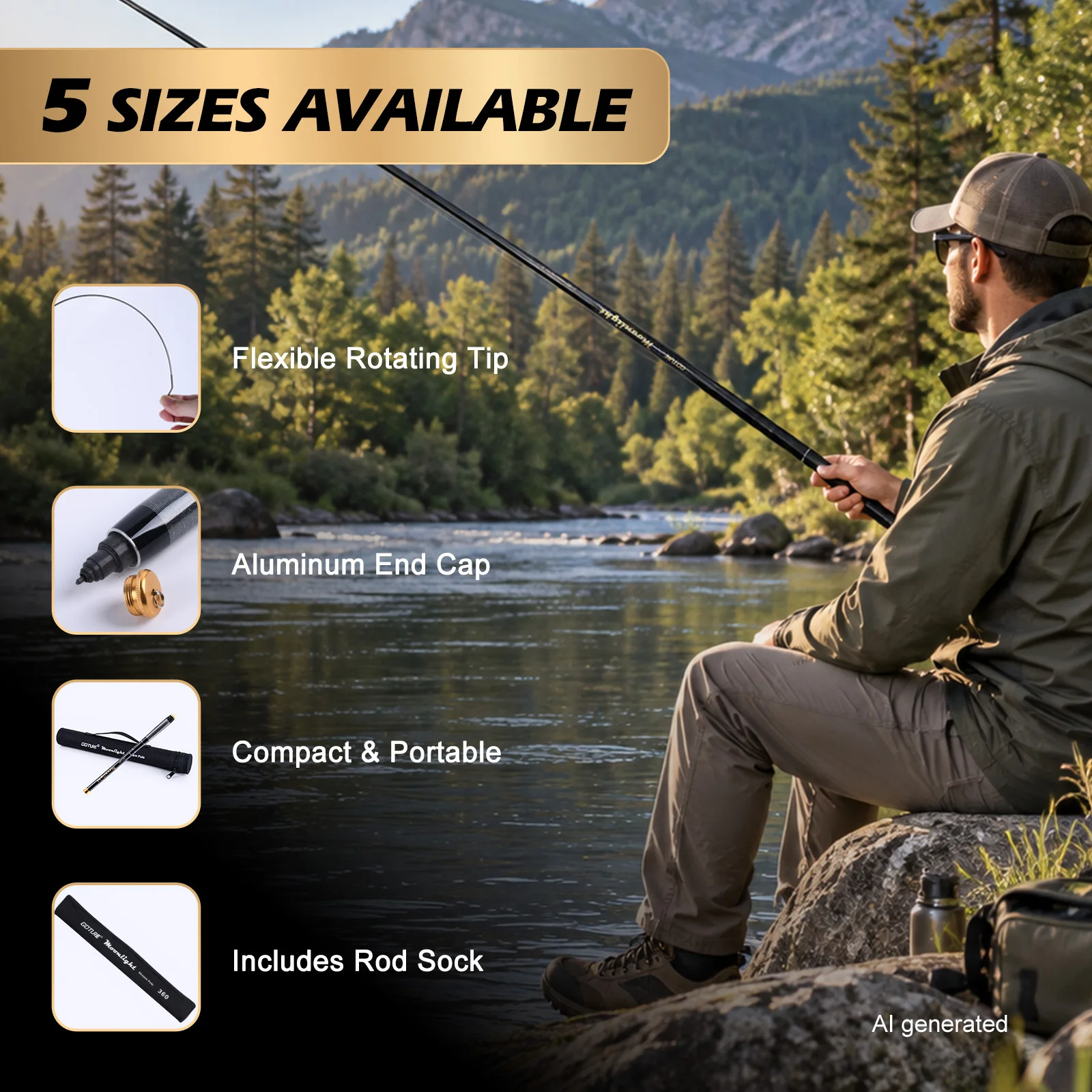 Goture Telescopic Stream Rod w - огляд і ціна Fishing Equipment Bag