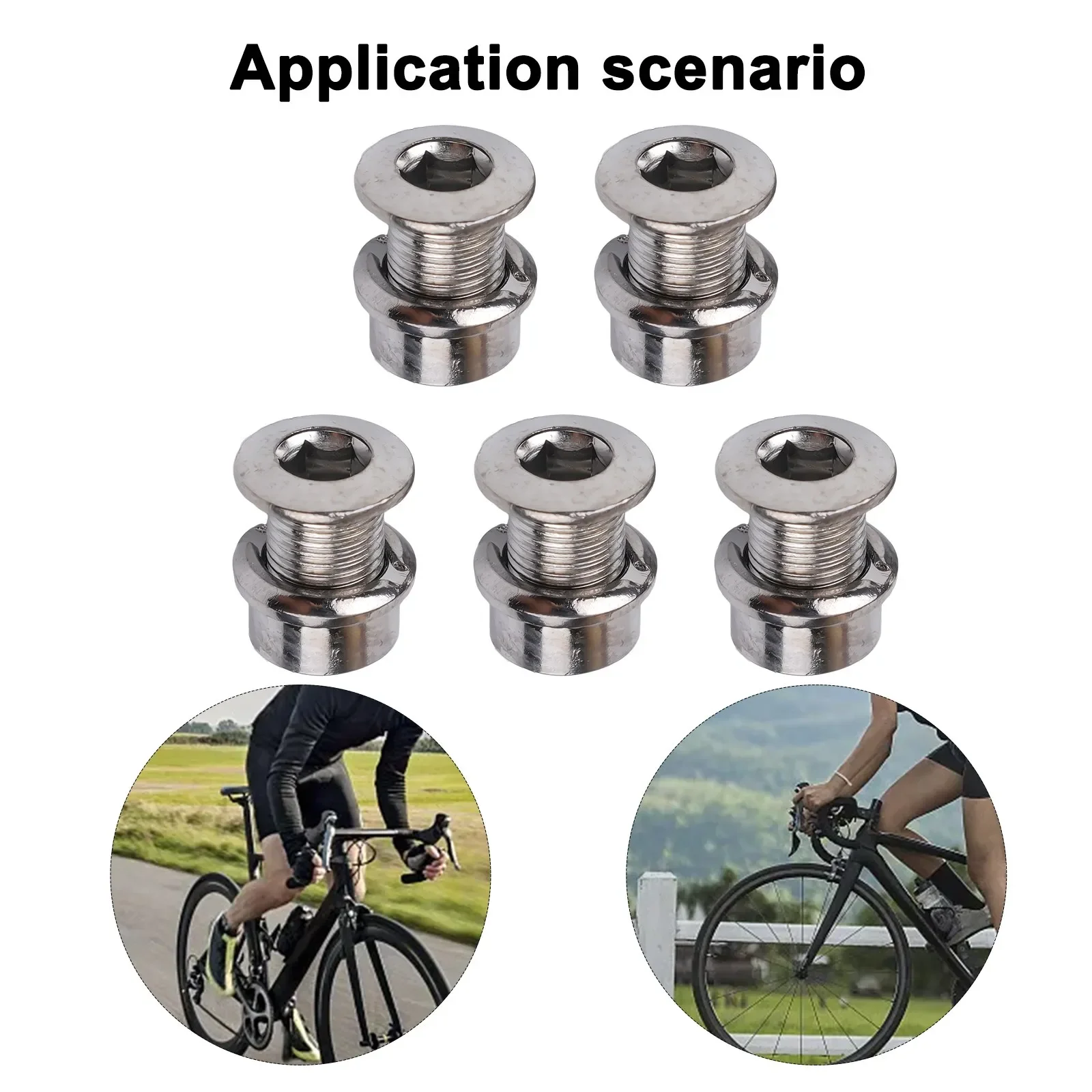 Nuts Crank Bolts Bike Accessories Crankset Bolts Light-weight Screw Stainless Steel 5 Pairs Chainring Bolt Practical Brand New