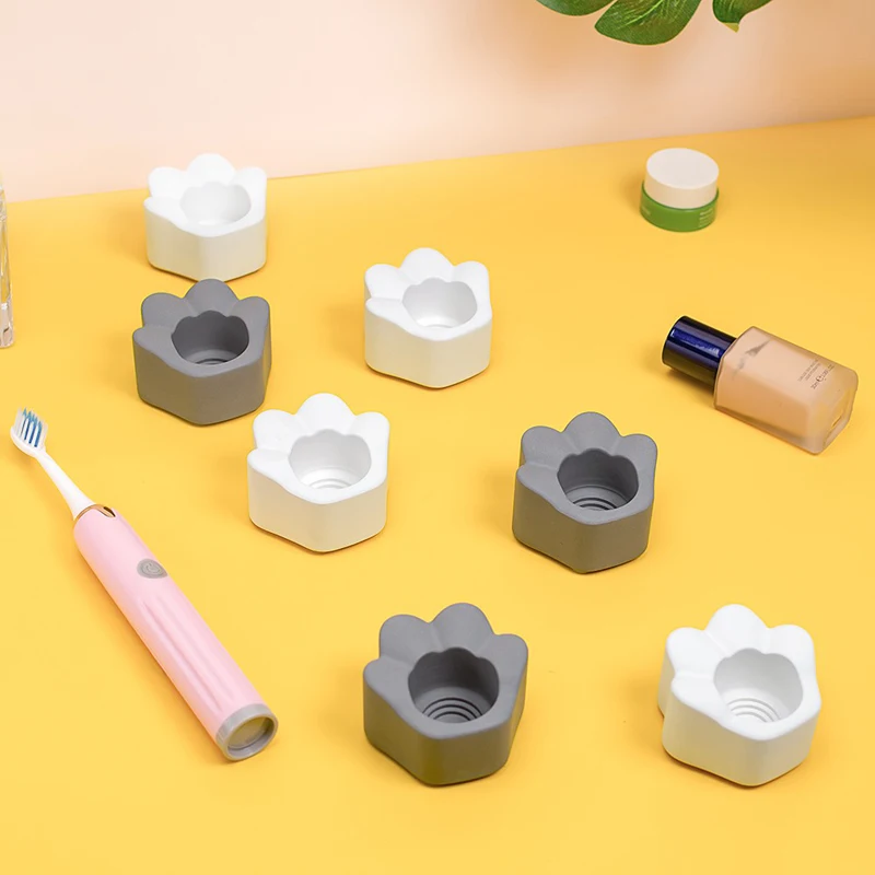 Portaspazzolino in cemento inserito stampo in Silicone simpatico animale coniglio design forniture per il bagno stampo per inserto penna per ufficio