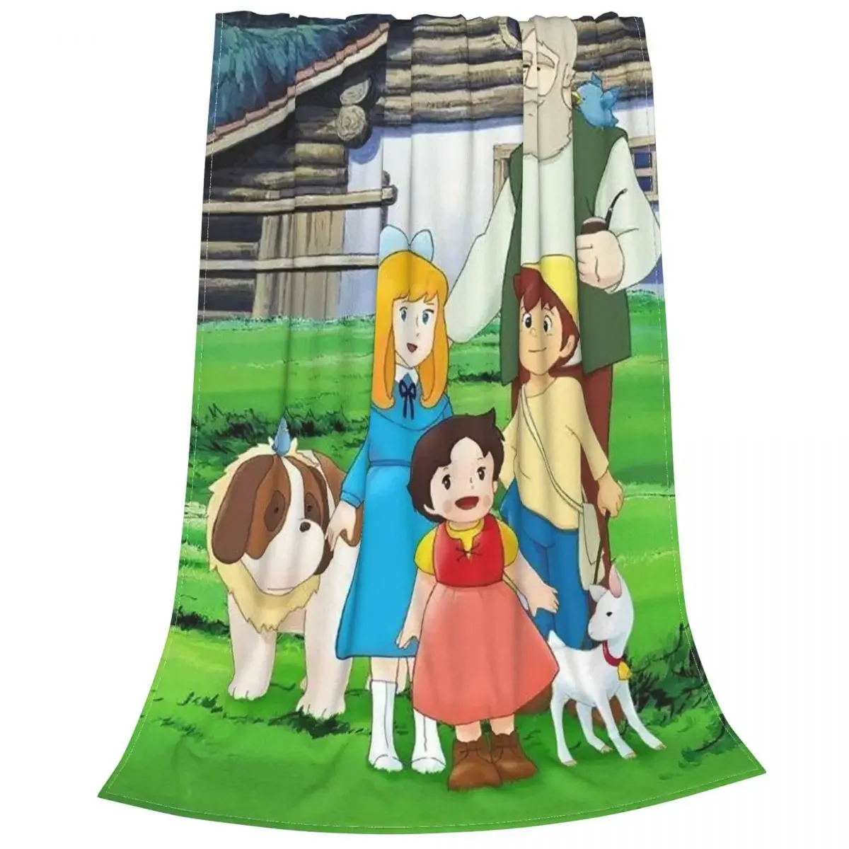 ผ้าห่อตัวเด็ก Heidi ผ้าคลุมโซฟาอนิเมะผู้หญิงแห่งเทือกเขาแอลป์ผ้าฟลีซสำหรับกลางแจ้งในบ้านผ้ากำมะหยี่บางสำหรับฤดูใบไม้ผลิ/ฤดูใบไม้ร่วง