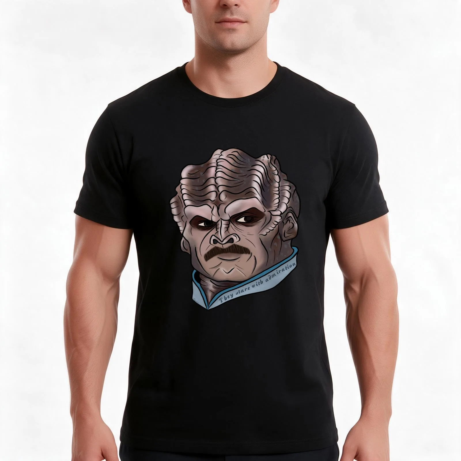 Facial hair bortus T-Shirt, Summer Casual Cotton Tee, Oversized Streetwear Tops, Vintage Graphic Print, Loose Fit Short Sleeve