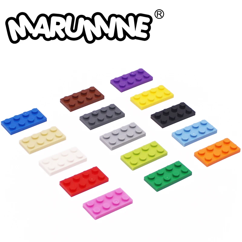 MARUMINE 2x4 Dots Base Plate 100PCS Building Blocks Bulk Parts Create Educational DIY MOC Bricks 3020 Compatible All Major Brand