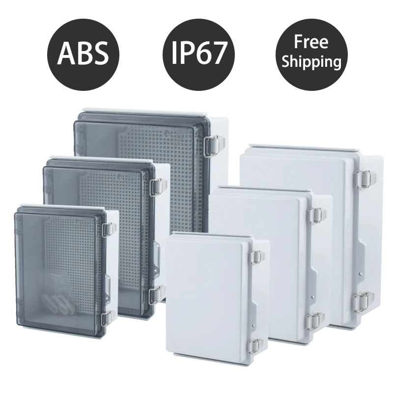 

IP67 Waterproof Transparent Cover Enclosure Juction Box ABS Plastic Outdoor Power Distribution Box Electronic Instrument Case