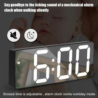Plastic Voice Control Digital Alarm Clock Adjustable Dual Alarm LED Electronic Alarm Clock Voice Control 12/24H Desktop Clock