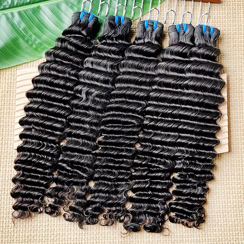 

Натуральные вьющиеся волосы Deep Wave 18A, 100% необработанные вьетнамские человеческие волосы для наращивания, натуральный цвет