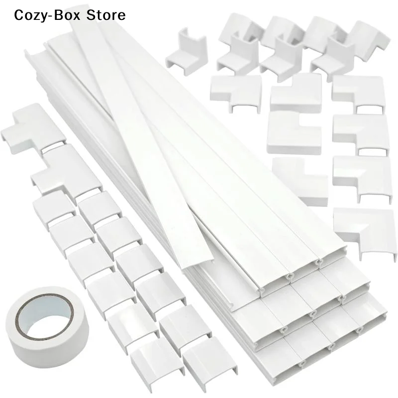 [ZY]1 Set Wall Cord Cover Cable Concealer 10PCS Complete Raceway Kit Wire Cables Hide Organizer[ZY]