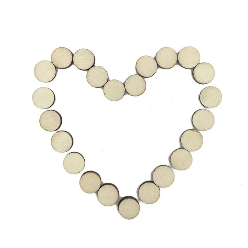 100 قطعة 10 مللي متر 0.39 بوصة شرائح خشبية مستديرة غير مكتملة دوائر سجل أقراص Crafts بها بنفسك الحرف حفل زفاف اللوحة