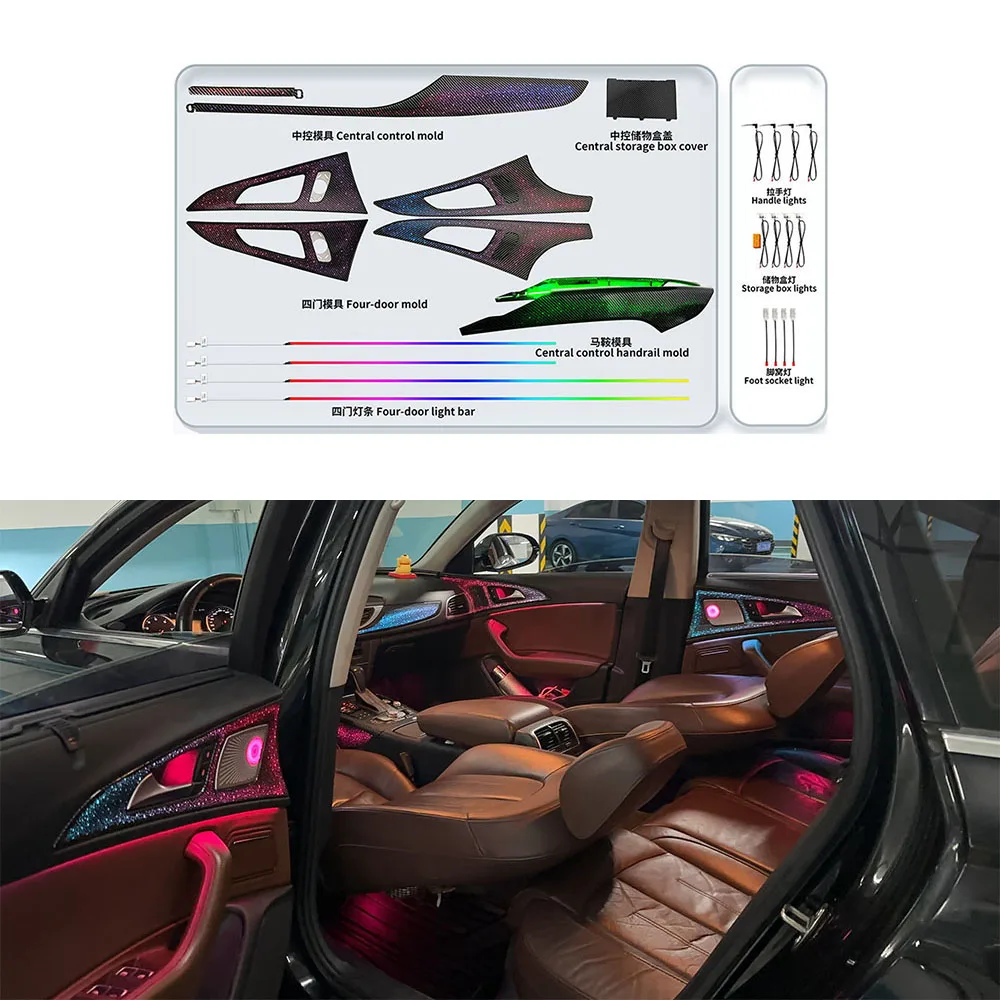 Starry sky Ambient Lighting Upgrade Kit for Europe Version Audi A6 S6 RS6 C7 2012-2018 LED Interior Atmosphere Lamp MMI Control
