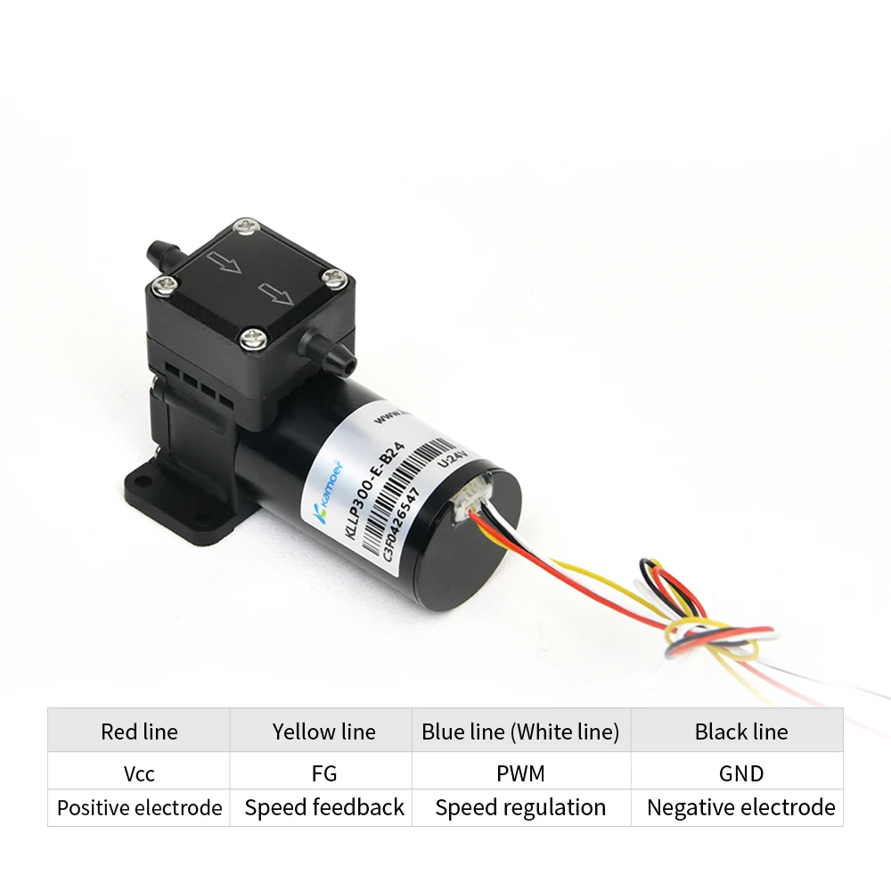 Imagem -03 - Bomba Líquida de Diafragma de Baixo Fluxo Kamoer Kllp300 Motor dc Brushless 6000h Sucção Lift 5m com Diafragma Epdm 12v 24v 6000h