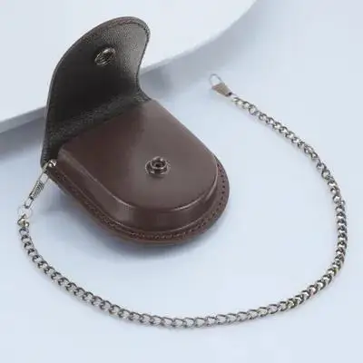 

Ретро-чехол для часов из искусственной кожи, портативный пылезащитный футляр для хранения карманных часов, винтажный стиль, идея подарка для мужчин