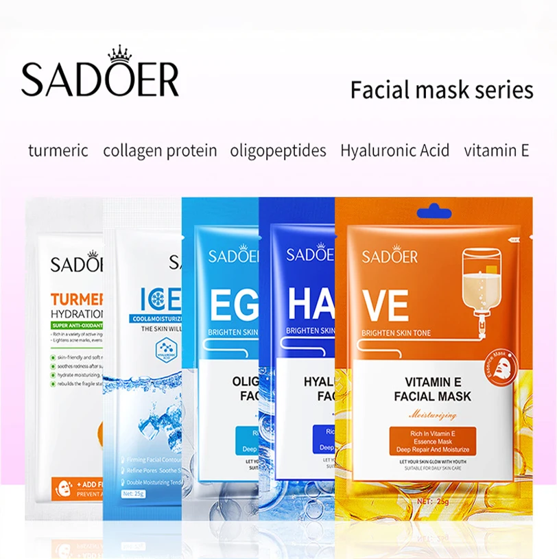 15PCS Vitamin E, Hyaluronic Acid, Oligopeptide Facial Mask - Deeply Moisturizing and Hydrating Sheet Mask, Oil-Controlling Mask