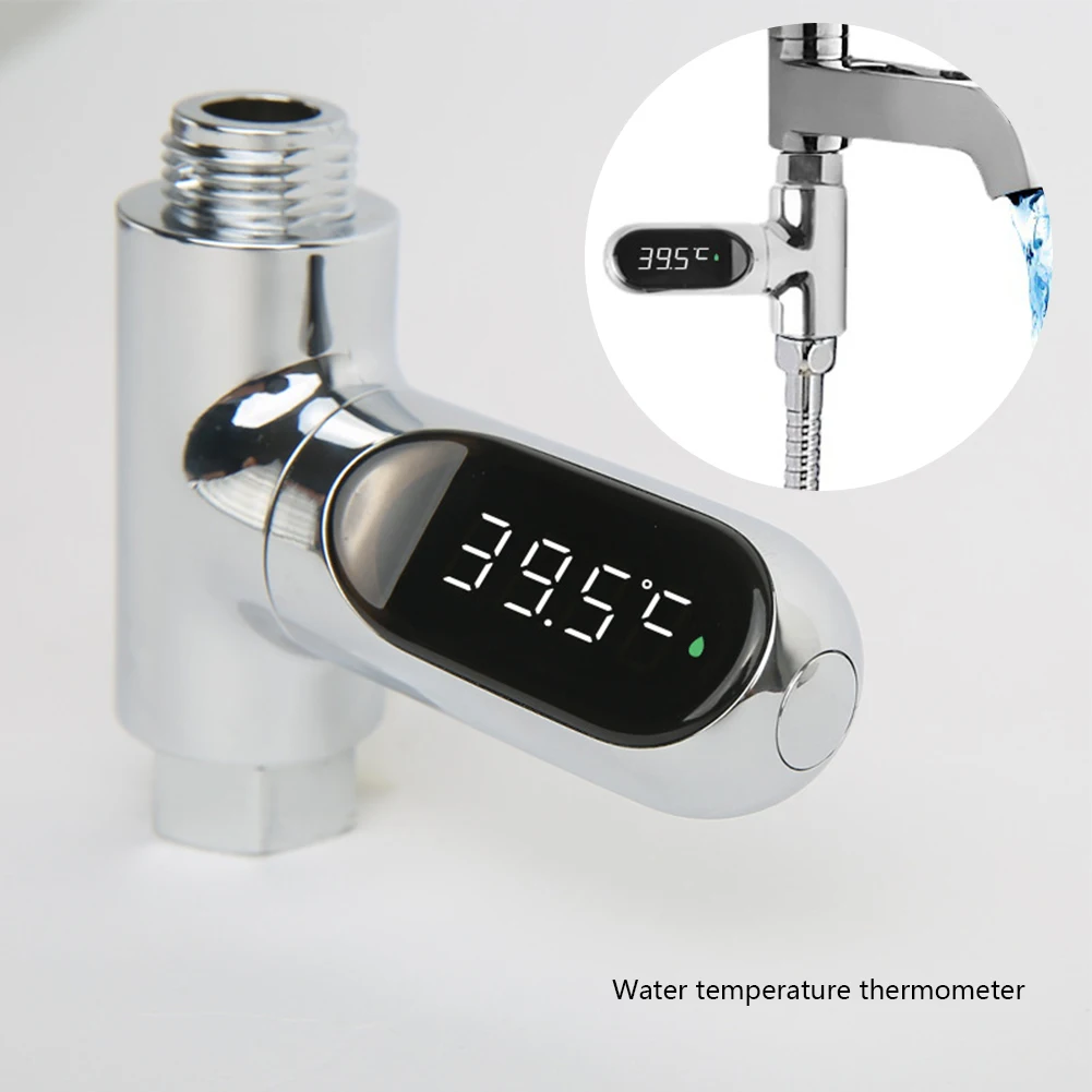 

Faucet Shower Thermometer 360 Degree Rotate Baby Bath Water Temperature Monitor Electronic Water Thermometer for Bathroom Shower