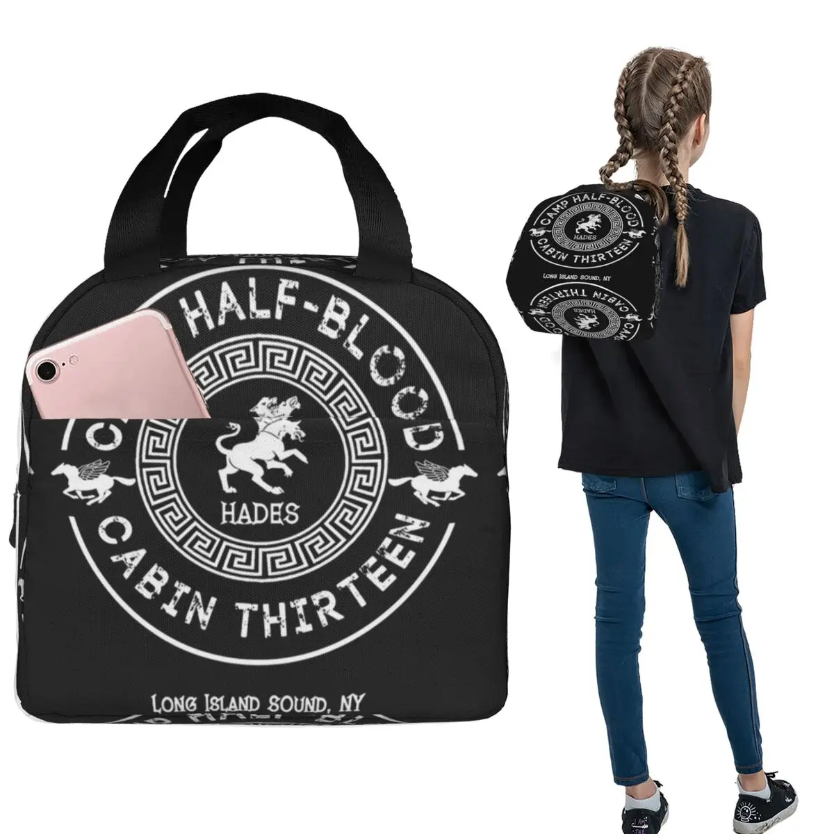 Cabin Thirteen Hades Percy Jackson Camp Half-Blood Insulated Lunch Bag for Women Children Food Boxes Thermal Lunch Box Tote