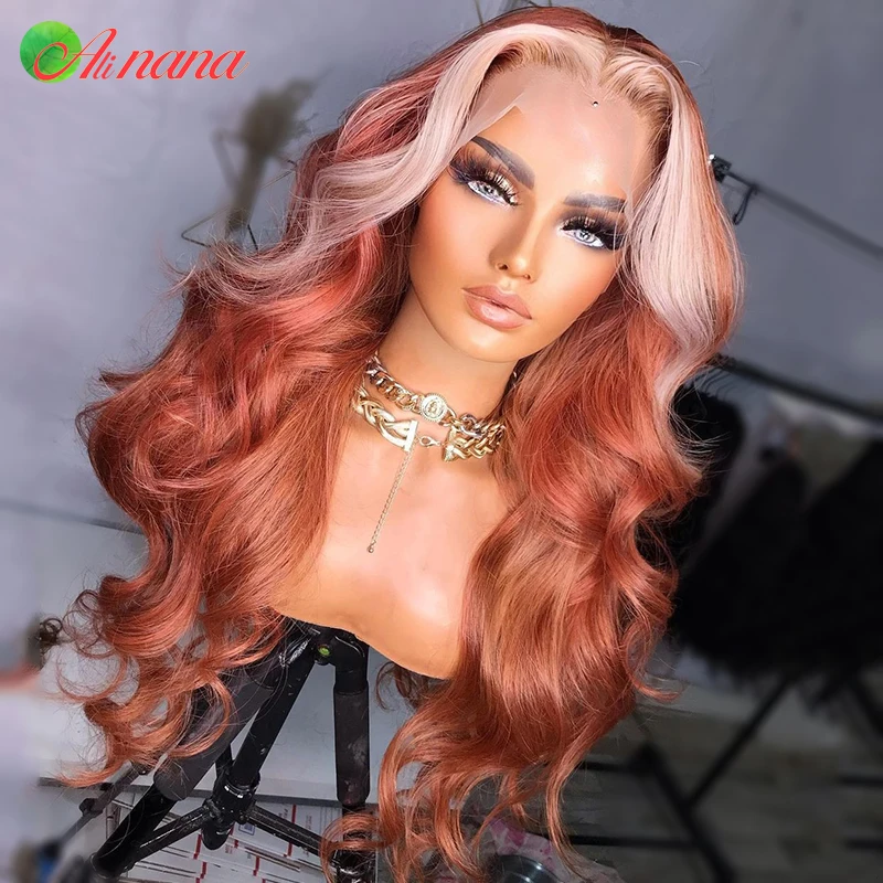 สีส้มสีชมพู613 Body Wave วิกผม13x 6ลูกไม้ด้านหน้าวิกผม100% มนุษย์วิกผมผู้หญิง Pre-Plucked 5X5ปิดลูกไม้วิกผม