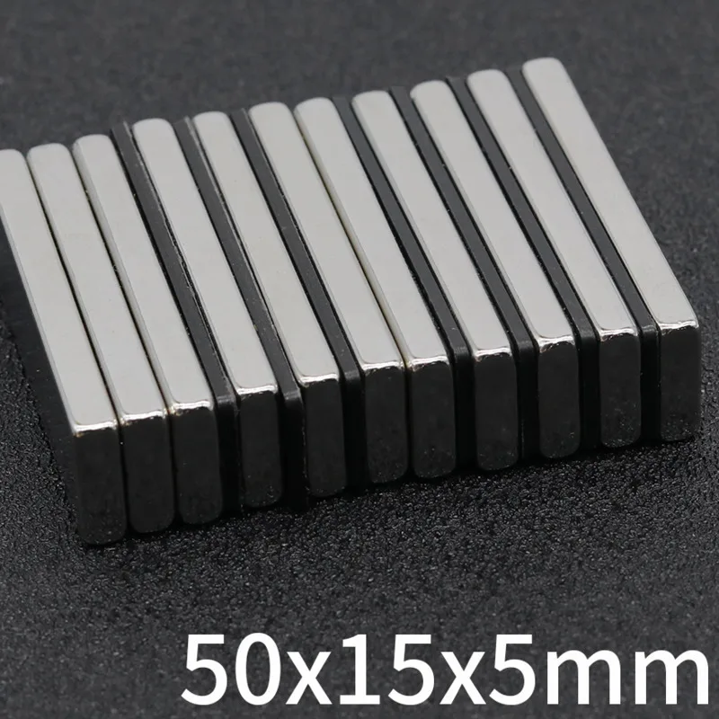 1/2/5/10/20Pcs Block Magnet 50x15x5 Neodymium Magnet N35 50mm x 15mm x 5mm Permanent NdFeB Super Strong Powerful Magnets