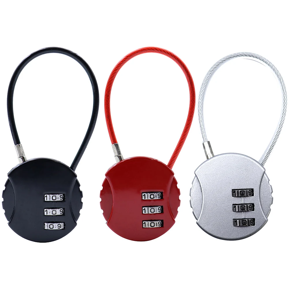 1pc Steel Wire Combination Padlock Heavy Duty Outdoor Lock Gym Travel Luggage Locker Household 3 Digit Combination Padlock Tools