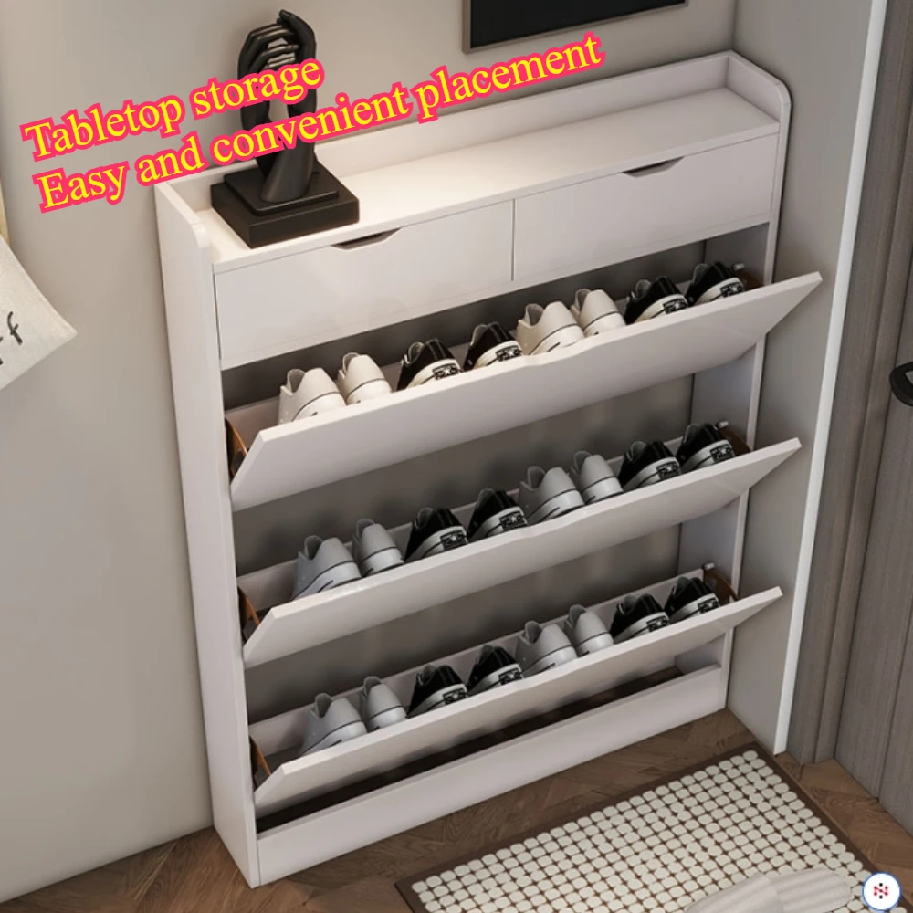 Front Door Flip Bucket Shoe Cabinet Large Capacity Storage Rack Household Minimalist Shoe Cabinet Entrance Ultra-thin Shoe Rack