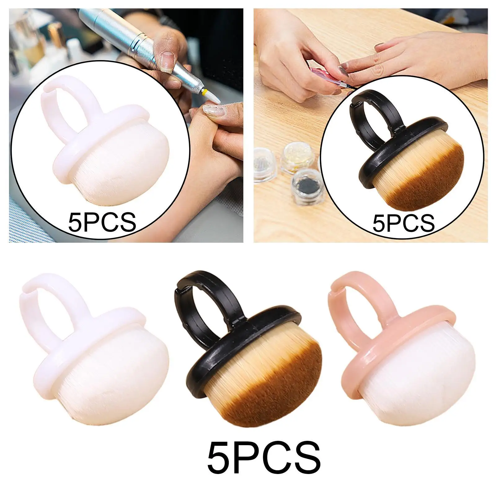 5 Pieces Nail Dust Brush Powder Remover Brush for Women Makeup Acrylic Nails