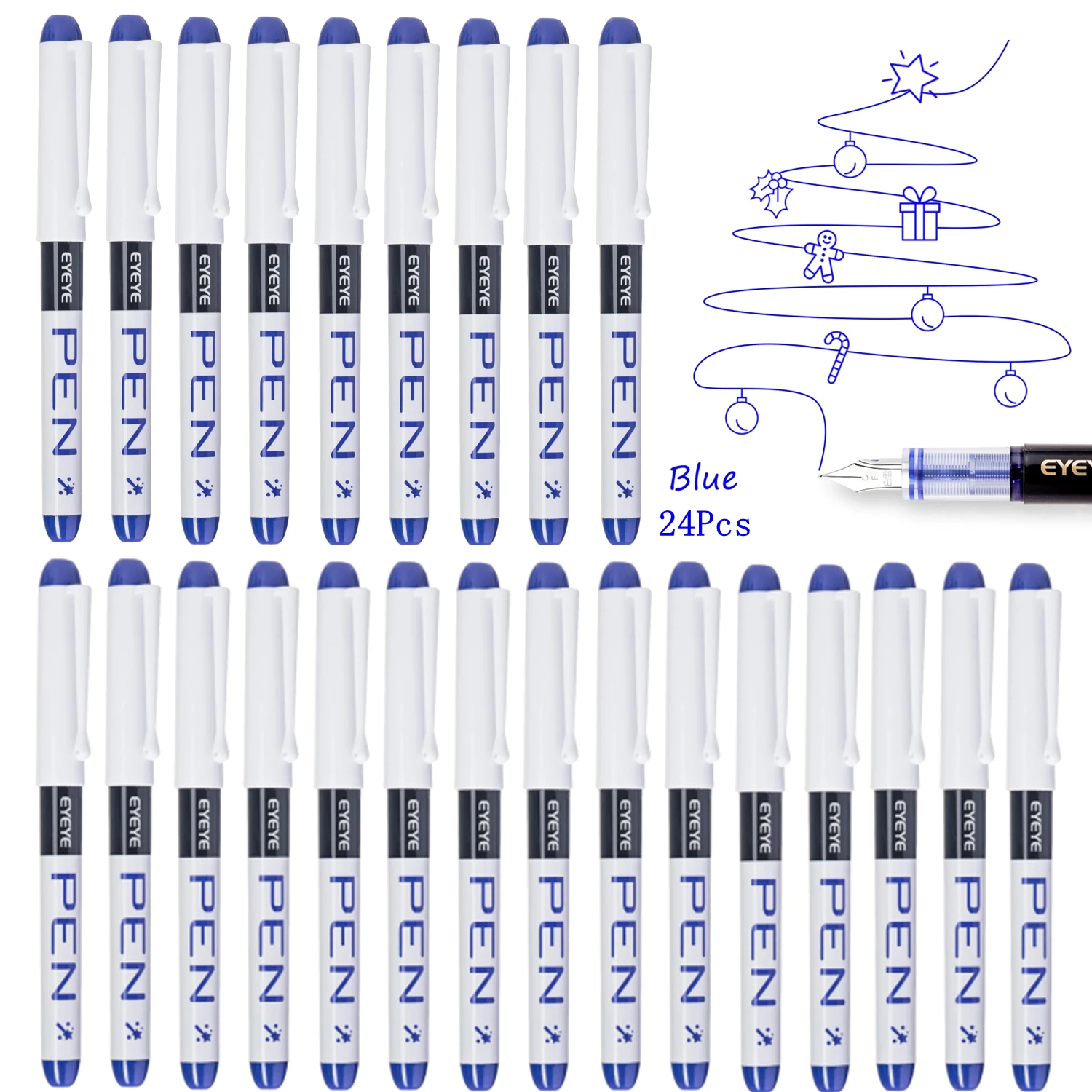 Wegwerpvulpennen, rechte vloeibare vulpennen, voor schrijven, sneldrogende inktpen, soepel schrijven veelkleurige kunstbenodigdheden