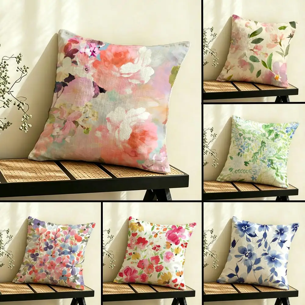 Cushion Cover Linen Double-Sided Pillowcase Sofa Cushion Cover Multi-Size Home Decor G-gambamS