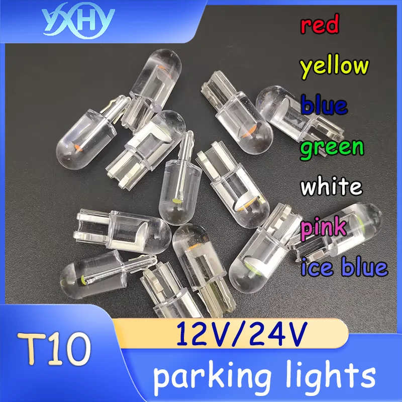 12V Car T10 White Light Parking Lamp 24V Bulb LED Interior Light Outline Reading License Plate Modification W5W