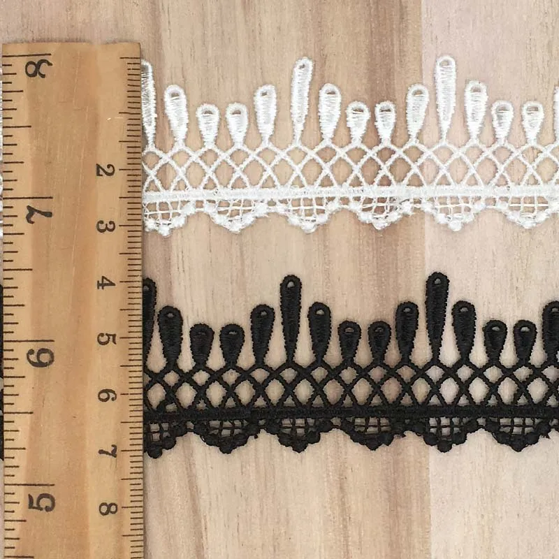 30Yards Black White Lace Water Soluble Embroidered Lace Neckline Collar Ribbon Trim Women Dress DIY Sewing Supplies