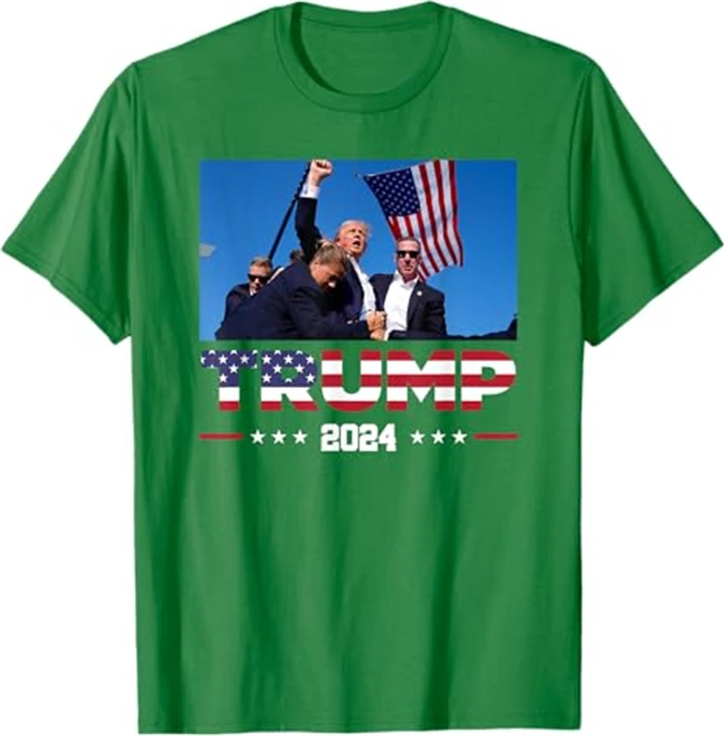 Donald Trump 2024 Survived Shot At Election Rally T-Shirt Men Women Kid Street Loose Casual O -neck Short Sleeve Tee Cheap Stuff