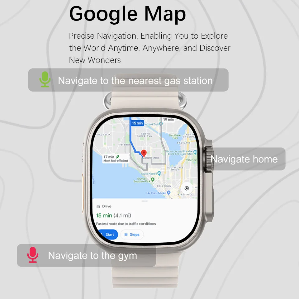 2025年新型 DT Ultra 3 Pro Googleマップ NFC GPS スマートウォッチ 32GBメモリ 音楽 ビデオ Bluetooth通話 防水 スマートウォッチ Android iOS対応