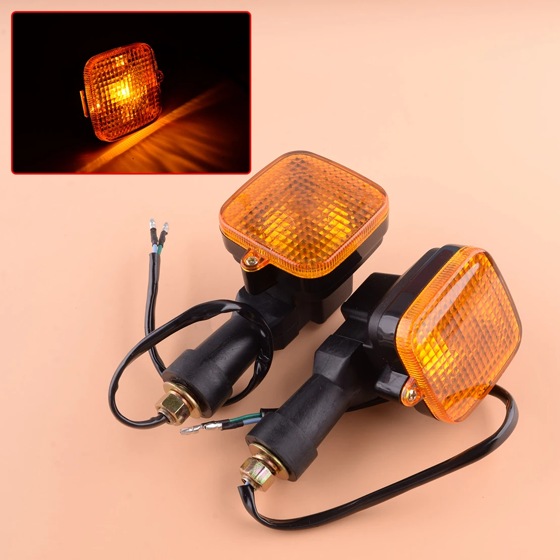 1 Pair Motorcycle Orange Lens Turn Signal Indicator Winker Light 12V Fit for Honda CT110 Postie Bikes 1993-2010 2011 2012 2013