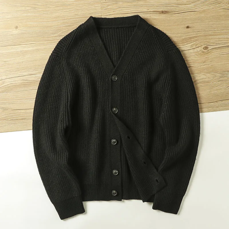 Maglione cardigan lavorato a maglia Thiened Thiened da uomo di alta qualità Faionable Capispalla invernale versatile Casual Taglio dritto V-Ne