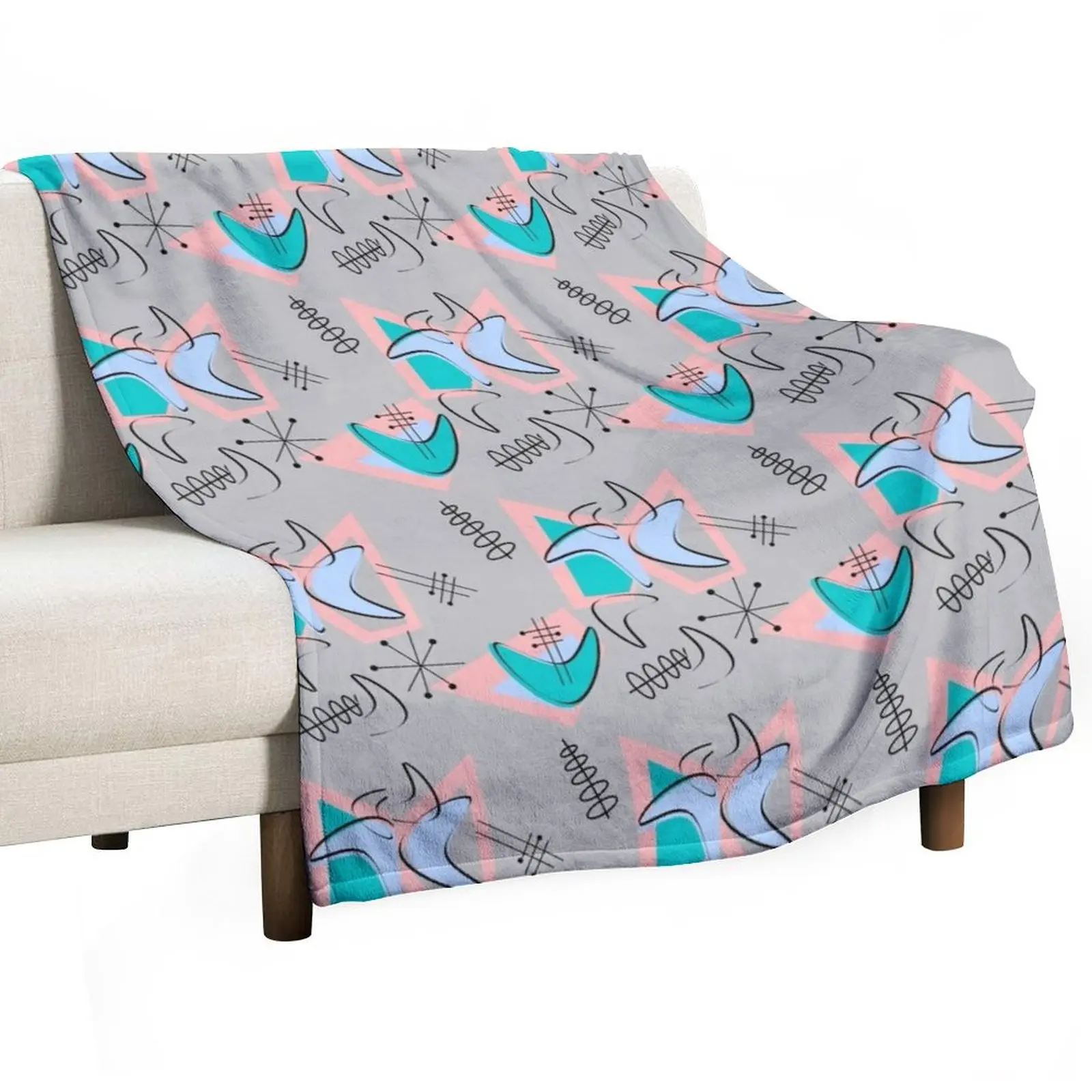 Atomic Inspired Boomerangs Throw Blanket cosplay anime Thermals For Travel Blankets