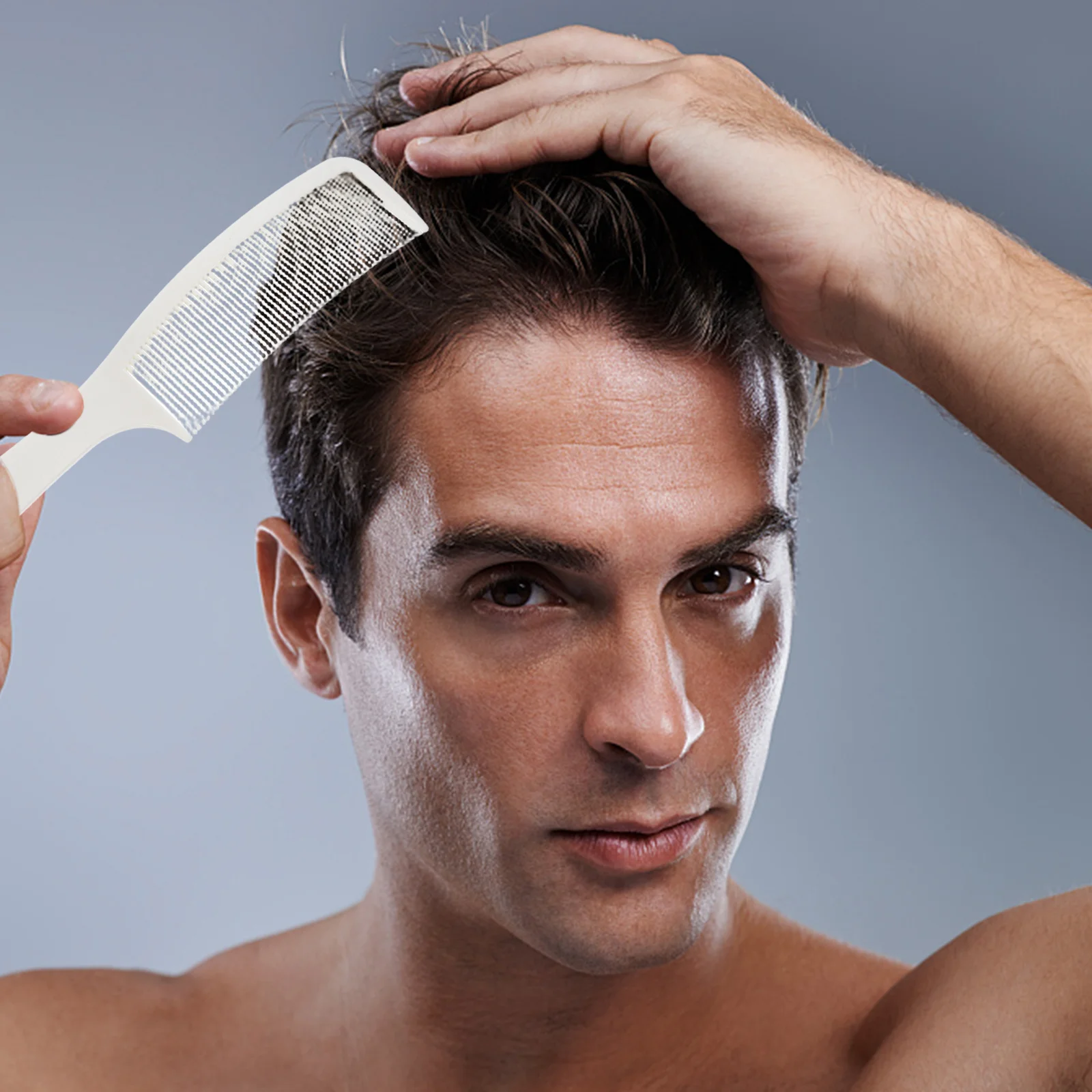 2 Stück Friseurkamm für Männer, Styling-Kamm mit Gebogener Form, Lange Rundzahnkämme, Sanfter Kopfhautschutz, Friseurwerkzeug