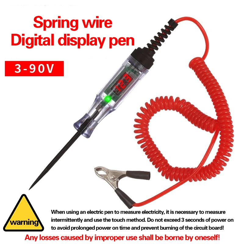 DC Car Digital Display Test Pen Circuit Test Pen Car Test Light Digital Display Test Pen Electrical Circuit Test