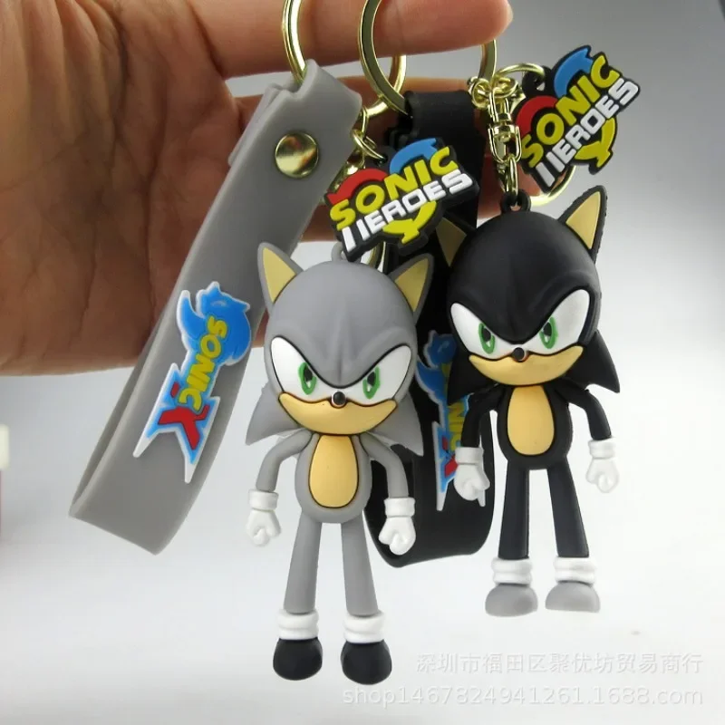 Sonic Animation Sonic Keychain Shadow PVC Character Keychain Bag Keychain Pendant Accessories Children\'s Toys Birthday Gifts